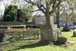 A peaceful place to sit by the village pump and war memorial and overlooking the ford