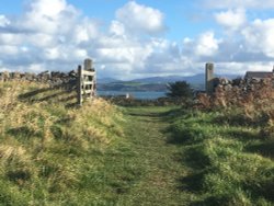 Beautiful view beyond gate Wallpaper