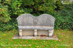 Stone Seat iin Churchyard, Foxley, Wiltshire 2020 Wallpaper