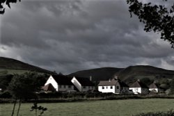 Cottages in Little Stretton as viewed from the A.49.