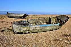 Derelict Boats on the Dungeness Shingle Wallpaper