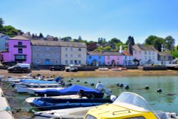 Dittisham's Riverside Cottages Viewed from the Jetty Wallpaper