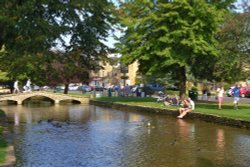 View Along the Windrush in Bourton on the Water Wallpaper