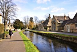 View Along Becky Hill and the River Eye in Lower Slaughter Wallpaper