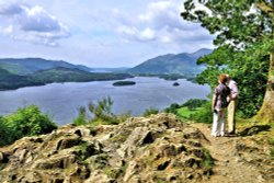 Surprise View Looking North Over Derwentwater, with Bassenthwaite Lake in the Distance Wallpaper