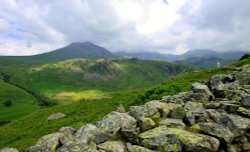 Admiring the View to Scafell Pike in the Lake District Wallpaper