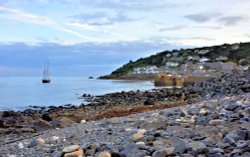 Mousehole Bay with Yacht Wallpaper