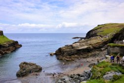 A View of Castle Cove at Tintagel in Cornwall Wallpaper