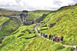 Steep Paths & Stairs Everywhere at Tintagel Castle Wallpaper
