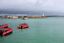 St Ives Harbour and Lighthouse View Wallpaper