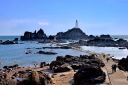 At Jersey's Southwest Corner is La Corbière Lighthouse, which is Accessible by a Footpath at Low Tide Wallpaper