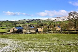 View Across Malham Village After a Snow Flurry Wallpaper