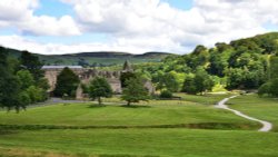 View of Bolton Abbey from the Village Wallpaper