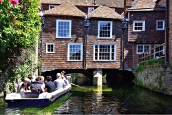 St Thomas' Hospital Straddling the Great Stour in the Centre of Canterbury Wallpaper