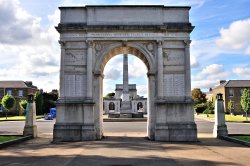 The Roll of Honour Arch & the Lord Kitchener Obelisk at Brompton Barracks, Kent Wallpaper