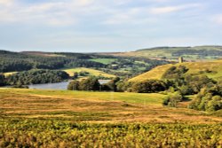 Strines Reservoir at the Head of Bradfield Dale, with Boot's Folly on the Right Wallpaper