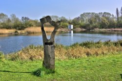 View Across the Sheltered Lagoon at London Wetlands Wallpaper