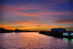 Wandsworth Bridge Upstream View at Sunset Wallpaper