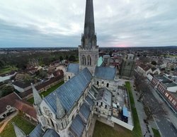 Aerial view of Chichester Cathedral Wallpaper