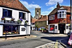 New Street and No Name Street with St Peter's Church Behind Wallpaper