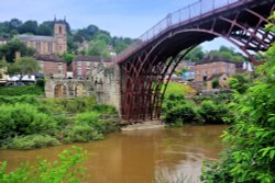 View of the Ironbridge and the Village Named After It