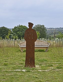 Langley Vale Woods, steel figure by Christine Charlesworth