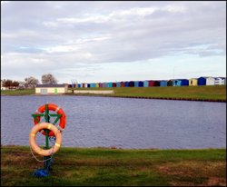 Lifebelts by the lake Wallpaper