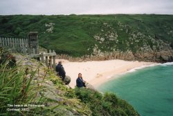 The beach at Porthcurno Wallpaper