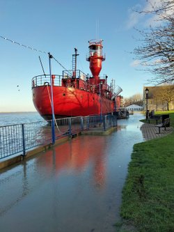 Flooded Walkway After a Very High Tide by St Andrew's Mission, Gravesend