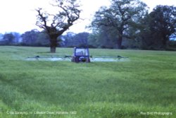 Crop Spraying, nr Littleton Drew, Wiltshire 1983 Wallpaper
