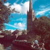 Lancaster Roman Catholic Cathedral seen from the canal.