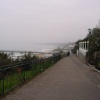 Bournemouth, steep path overlooking the bay and pier