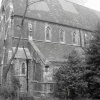 A church just outside the Holiday Inn Kesington