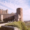 View of the main castle structure from a castle wall.