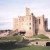 View of Warkworth Castle from within the walls.