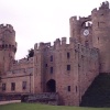 View of the main gate of Warwick Castle