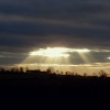 sunburst over Nether Burrows, Derbyshire