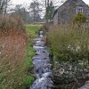 Butterton, Staffordshire: waterfall at bottom of village
