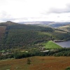 Ladybower, Winhill Plantation and Win Hill, seen from Bamford Edge