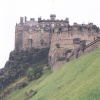 View of Edinburgh Castle from the hill side.