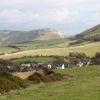 Lulworth Cove from Durdle Door car park, Dorset