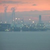 Immingham Docks at sunset, Lincolnshire