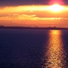 Sunset over the Humber Bridge, Kingston upon Hull, North Yorkshire
