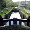 Canal Locks on the Rochdale Canal, Hebden Bridge, West Yorkshire.