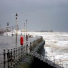 Blackpool during a winter storm.