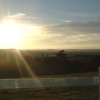 View from Houghton house, Berkshire, looking over fields and brickworks factory