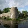 Reflection of the Bishop's Palace in the moat. Wells, Somerset
