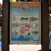 Notice board at Saltaire Mills giving a brief history of the area.