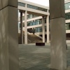 Underneath the walkways, Leeds University. It looks like a scene from Starwars.