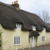 Thatched cottages at Godshill on the Isle of Wight